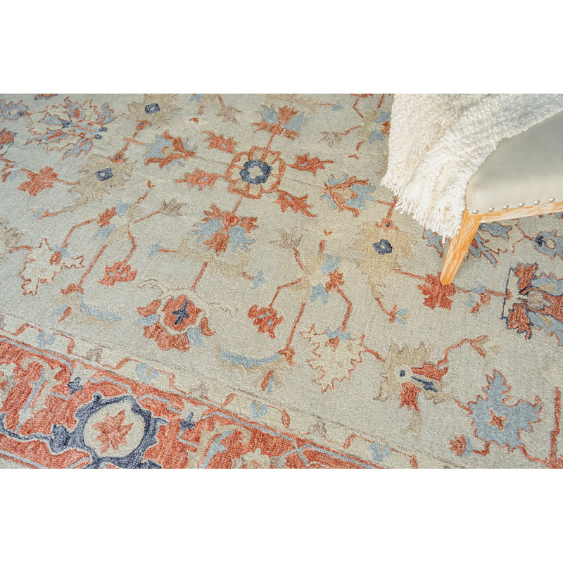 Exquisite Rugs Richmond Serapi Handmade Hand-Tufted New Zealand Wool On Canvas Beige/Rust Area Rug, Rectangle 8' x 10'