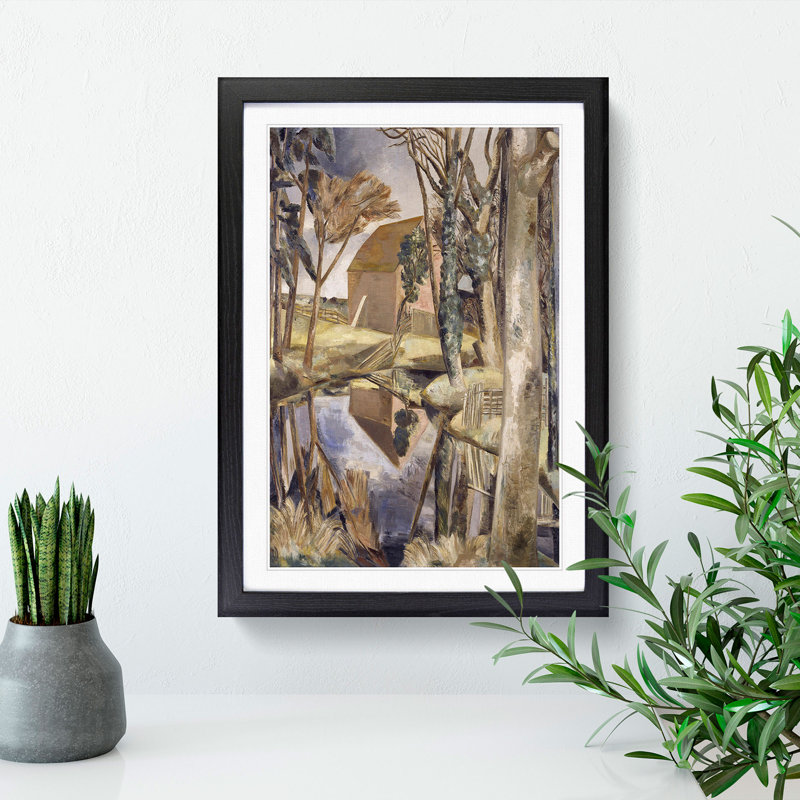 Oxenbridge Pond by Paul Nash - Framed Print, 36cm H x 27cm W x 2cm D, Black Framed