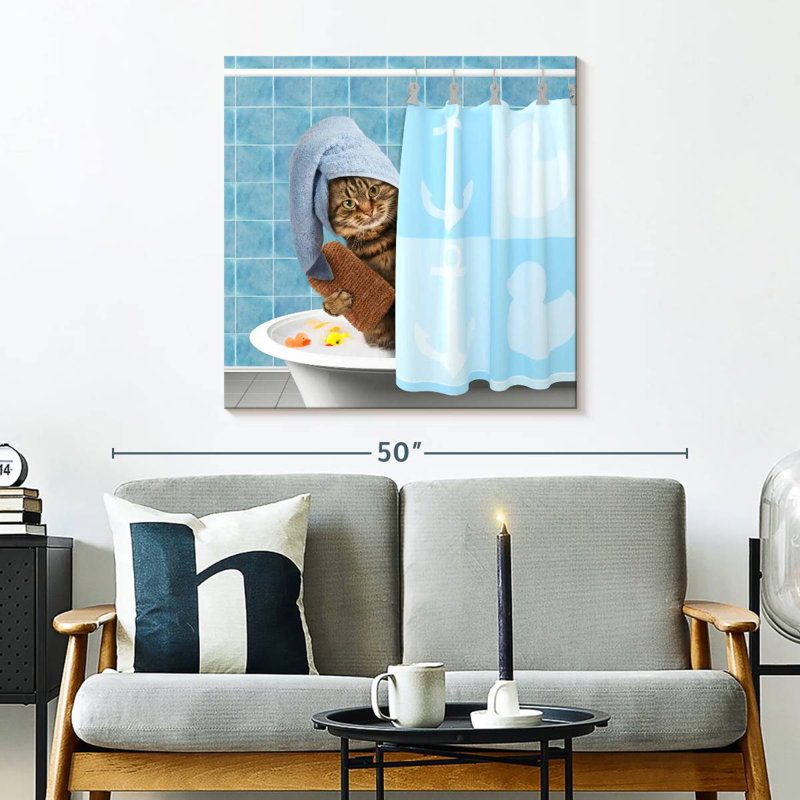 Ketti Funny Bathing Cat, 30" H x 30" W