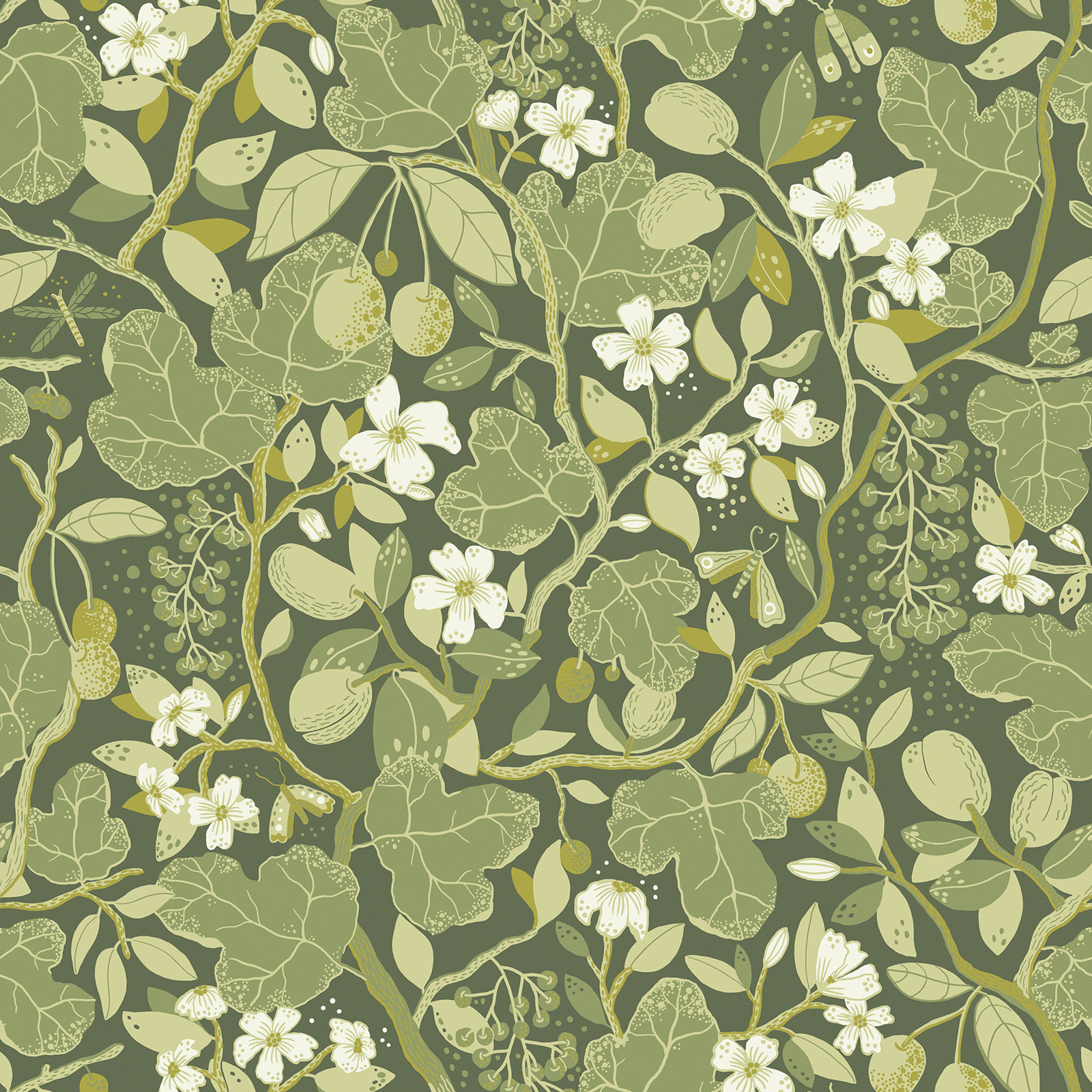 Wesler Floral Wallpaper, Green