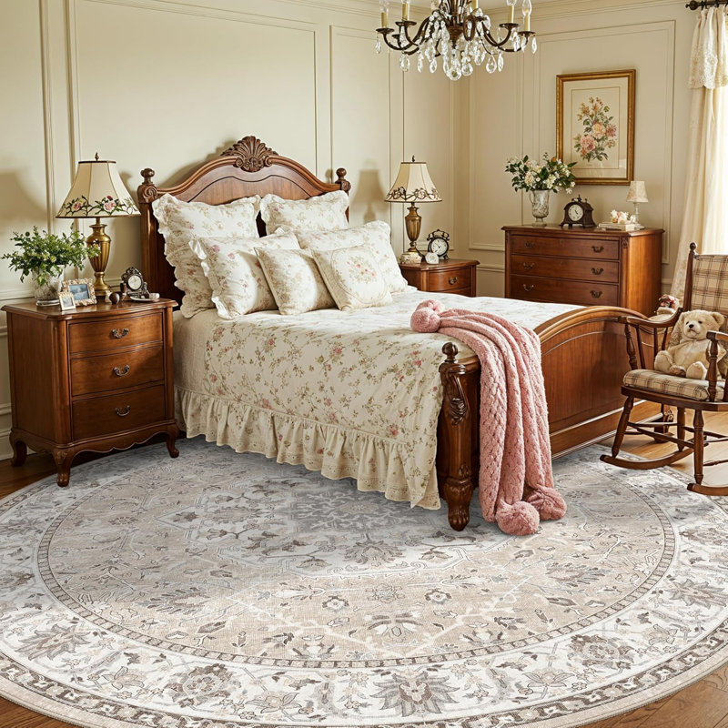Washable Entryway Rug: Farmhouse Kitchen Hallway Rug Wide Soft Water Resistant Floor Mat for Bathroom Nursery Non Slip Indoor Carpet for Living Room Bedroom Dining Room(Beige)