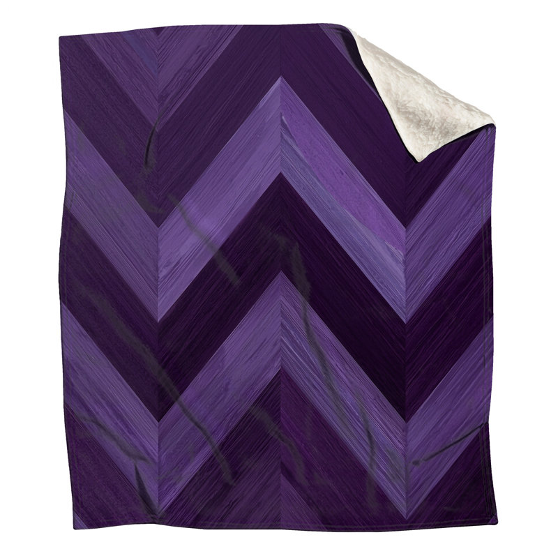 Purple Chevron Pattern Blankets, 50in W x 60in H