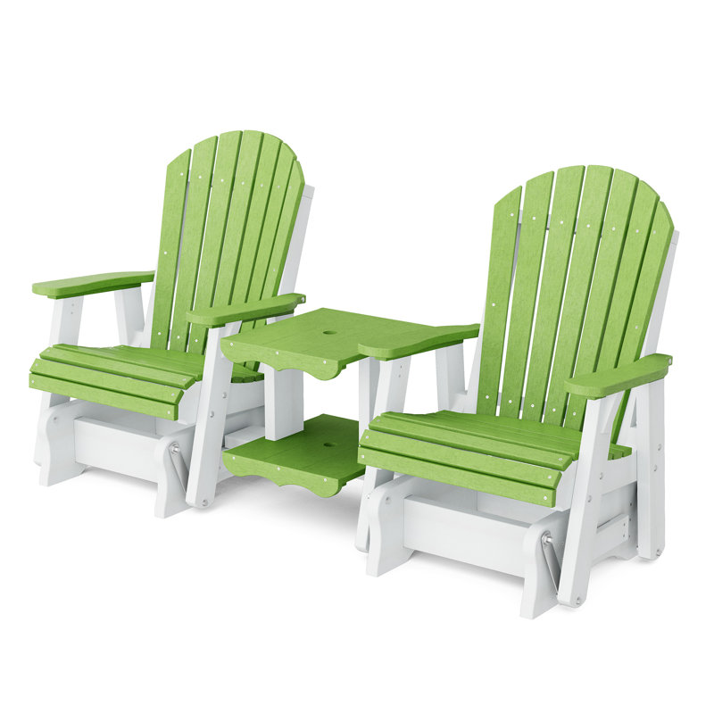 Ensemble de balançoire double Heritage Rock-A-Tee, Vert citron / blanc