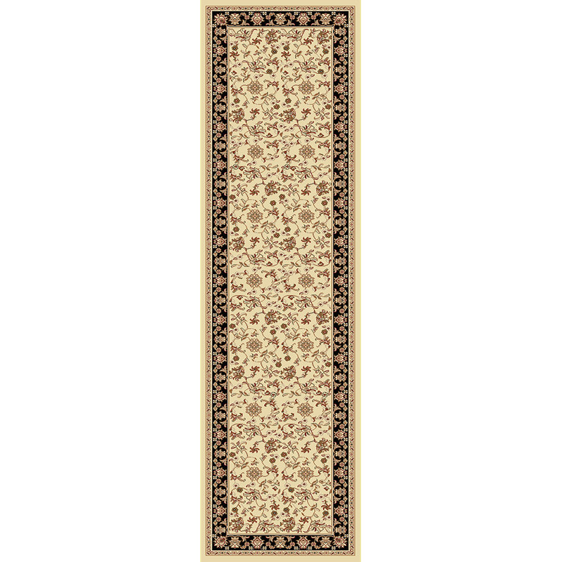 Tapis ivoire/noir Atterbury, Tapis de couloir : 2 pi 2 po x 7 pi 7 po