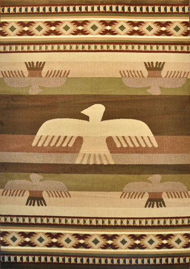 Tapis sauge de style Sud-Ouest Elodie, Rectangle 3 pi x 5 pi
