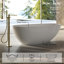 Baignoire de trempage autoportante blanche en acrylique 67 "x 31,5" avec trop-plein et bonde escamotable pour salle de bain MonBlari-132204733-132204734