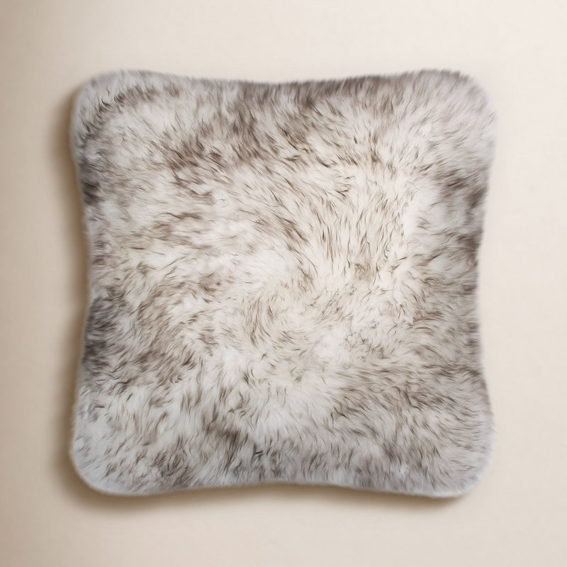 Fieldman Leather Reversible Throw Pillow, Wolf Brown Tip