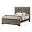 Lit moderne grand avec tête de lit de style moderne en ébène gris, design de chambre à coucher contemporain, sommier essentiel, cadre de travail à installation rapide, tête de lit et couleurs ébène,