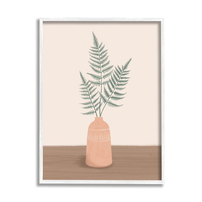Botanical Herb Ferns Roots Aztec Planted Patterned Vasegray Farmhouse Rustic Oversized, H 24 po x l 30 po