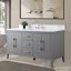 Meuble-lavabo simple 60 po avec plateau en marbre Chambery-94811336-94811335