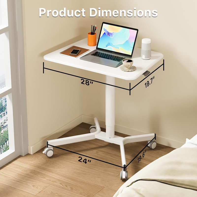 Bureau debout rectangulaire l 28 po Mirbana, Blanc