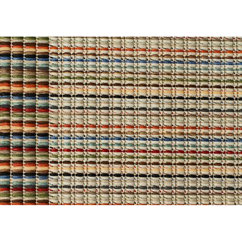 Essiah Striped Indoor / Outdoor Rug, Rectangle 6'7" x 9'6"