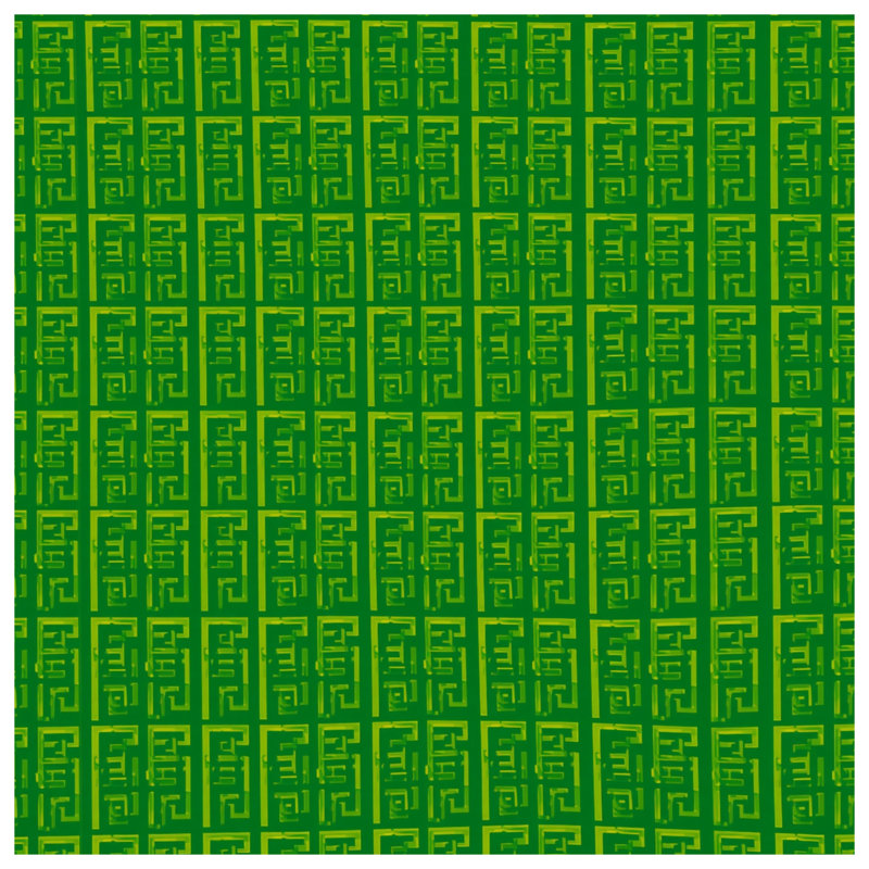 Édredon vert à motif géométrique, Grand lit