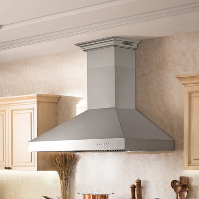 ZLINE CrownSound™Ducted Vent Wall Mount Range Hood in Stainless Steel with Built-in Bluetooth Speakers 