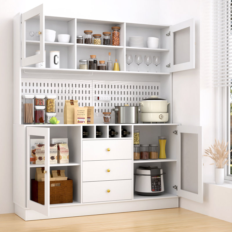 Arbela 63'' W Kitchen Pantry, White
