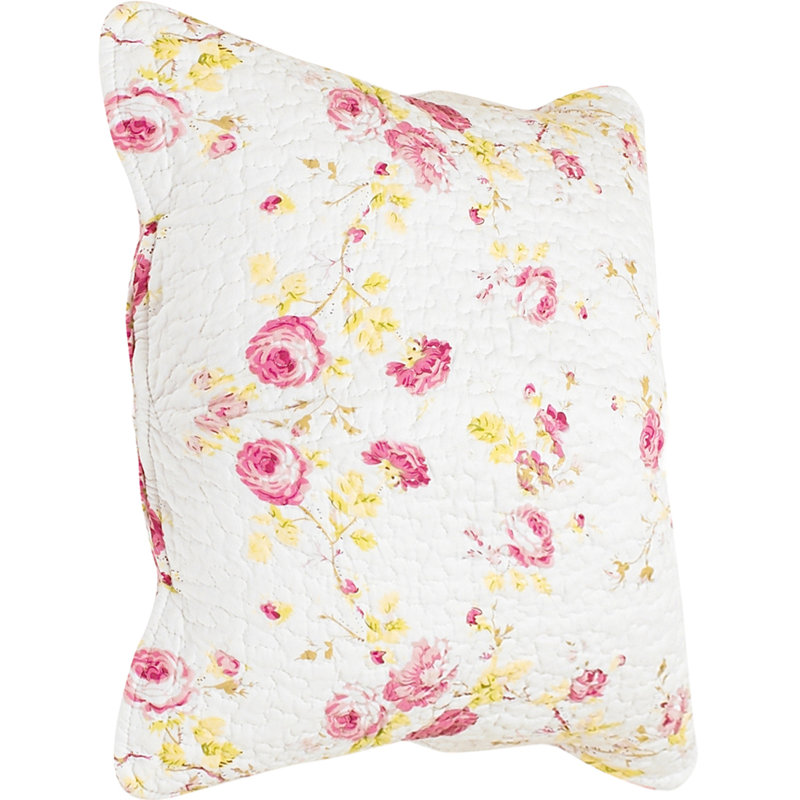 Honeypotlane Floral Square Cushion Cover, White