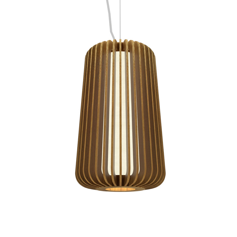 Stecche Di Legno 1 - Light Pendant, 12.68" H x 7.8" W x 7.8" D, Louro Freijó
