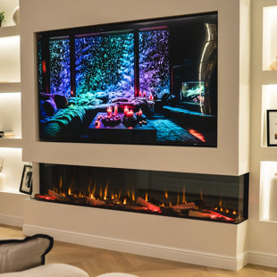 Evolution Fires Advance Series 1800mm Electric Fireplace | Built-In Wall Fire with LED Flames | App & Alexa Control | 1kW/2kW Heat Output | TV Media Wall Ready