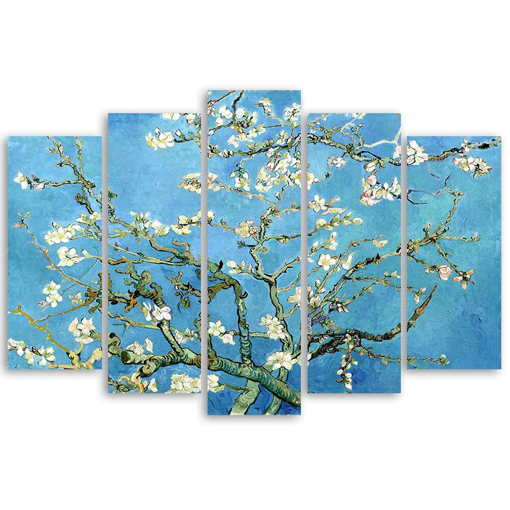 5-tlg. Leinwandbilder-Set Almond Blossom von Vincent Van Gogh