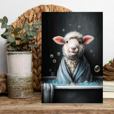«Sheep In Bathtube 1», art mural contemporain