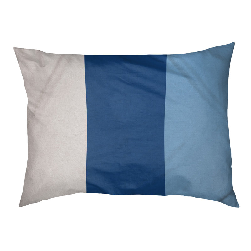 Coussin rectangulaire designer Kansas City, Grand (L 40 po x l 50 po), Blanc / bleu royal / bleu poudre