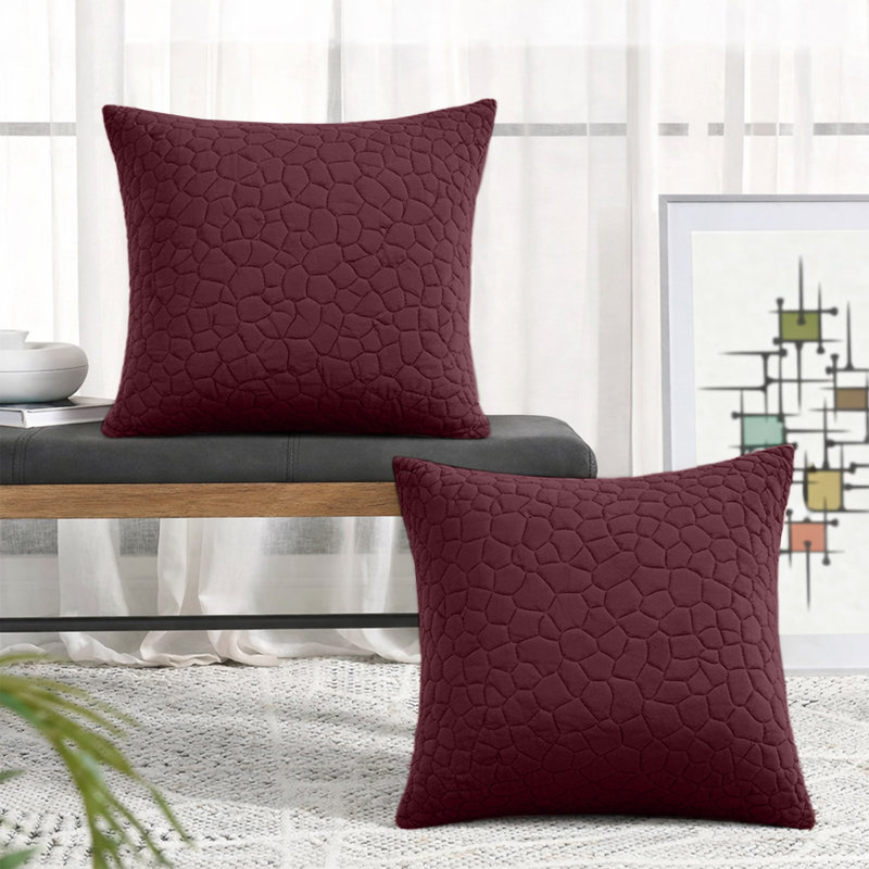 Square Cushion, Burgundy
