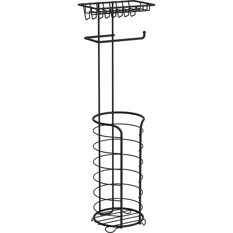 Free Standing Toilet Paper Holder, Matte Black
