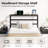 Bed Frame with LED Headboard Shelf, Bed Frame with Charging Station, Heavy Duty Steel Slats-1683108105
