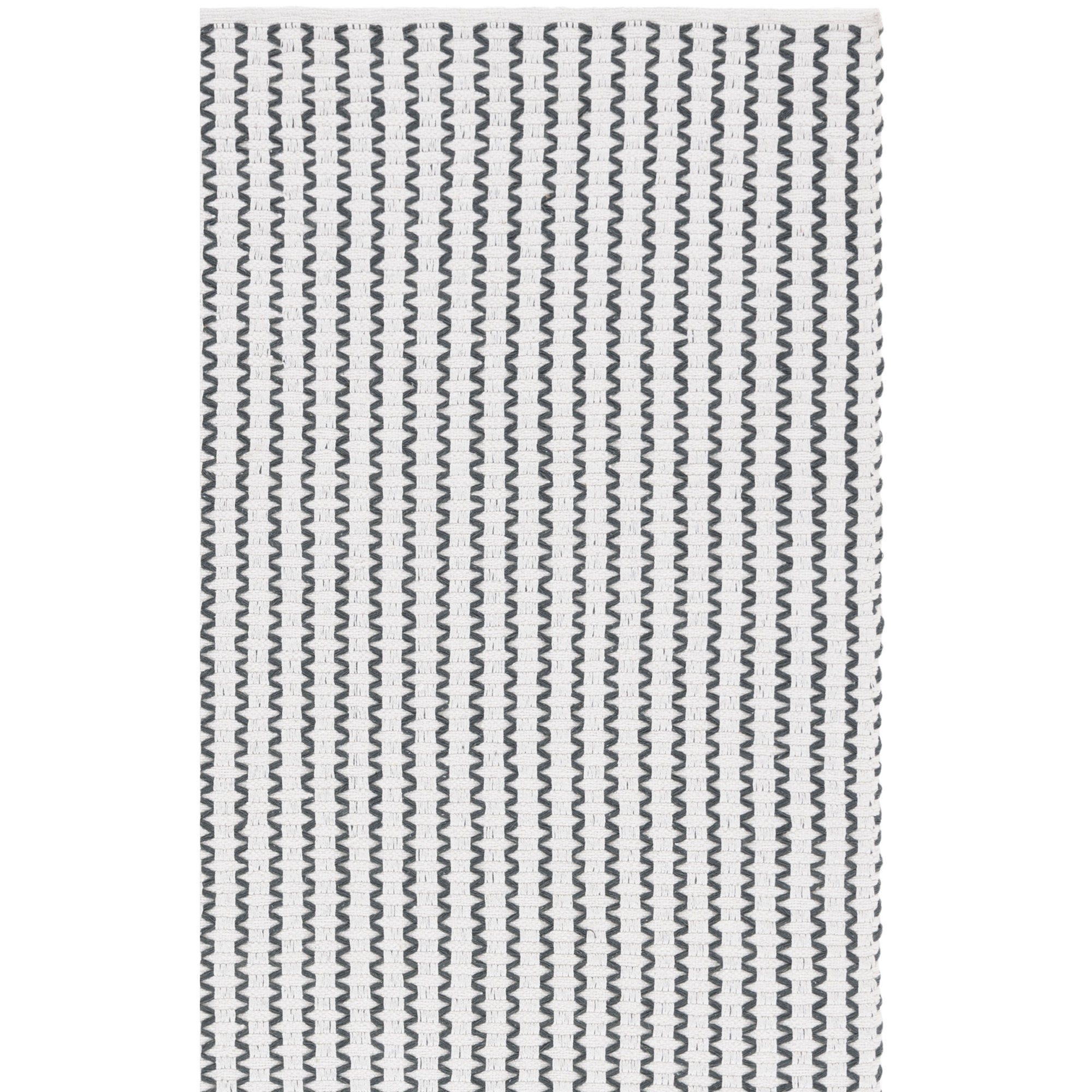 Cape Cod 451 Hand Woven Cotton Pile Chevron / Zig Zag Rug, Runner 2'3" x 8'