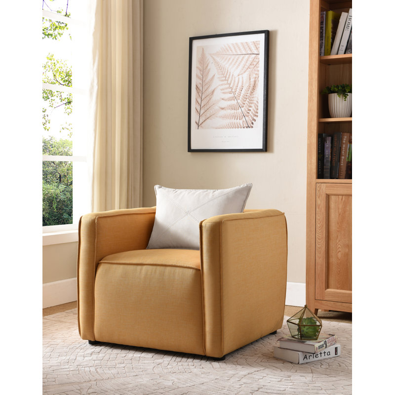 Fauteuil l 32,5 po Mcrady, Lin jaune