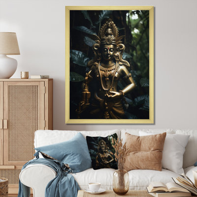 " Golden Hindu God Statue In The Jungle "