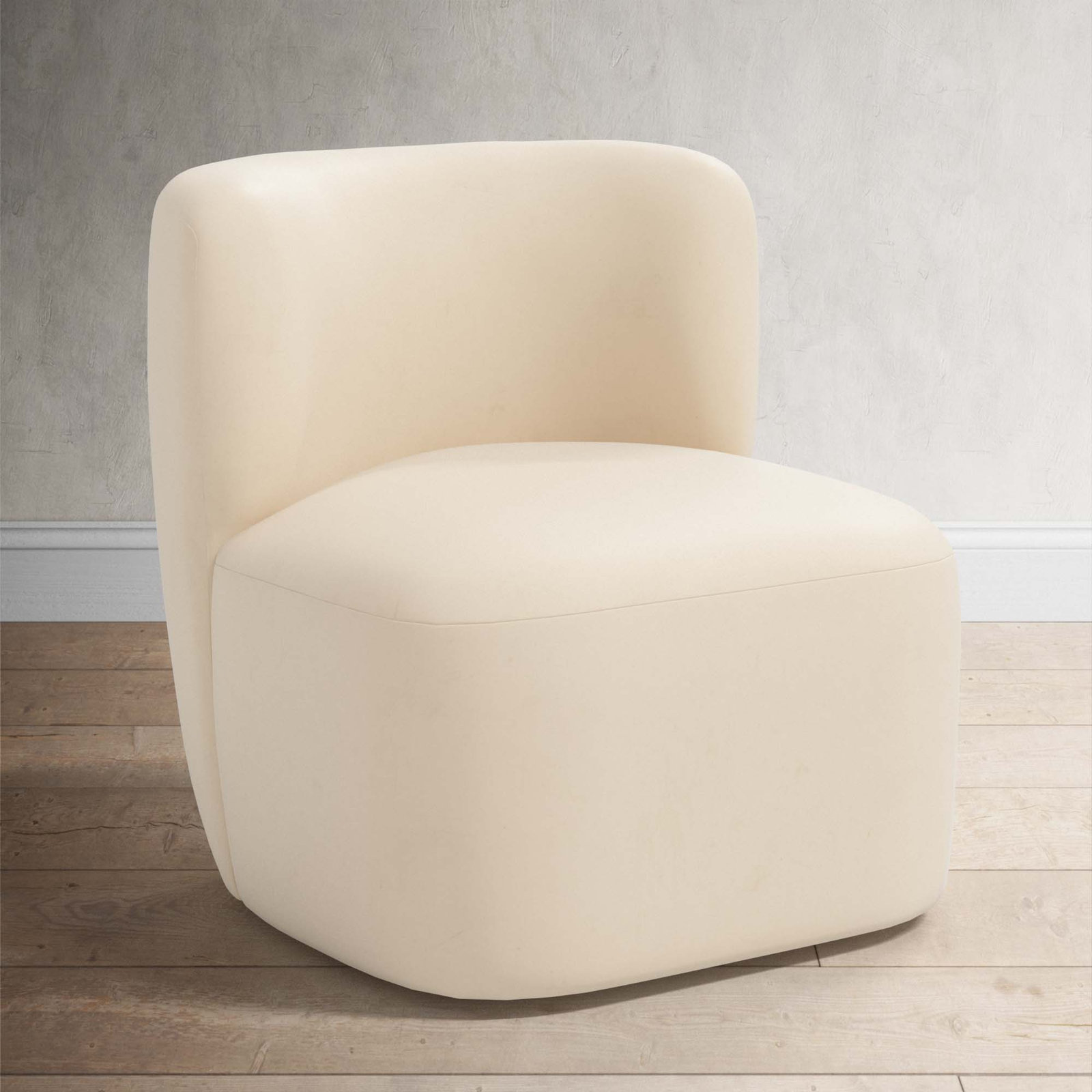 Mariza Upholstered Swivel Accent Chair, Classic Pearl Performance Velvet