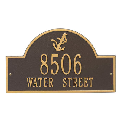 Nautical 2-Line Wall Address Plaque