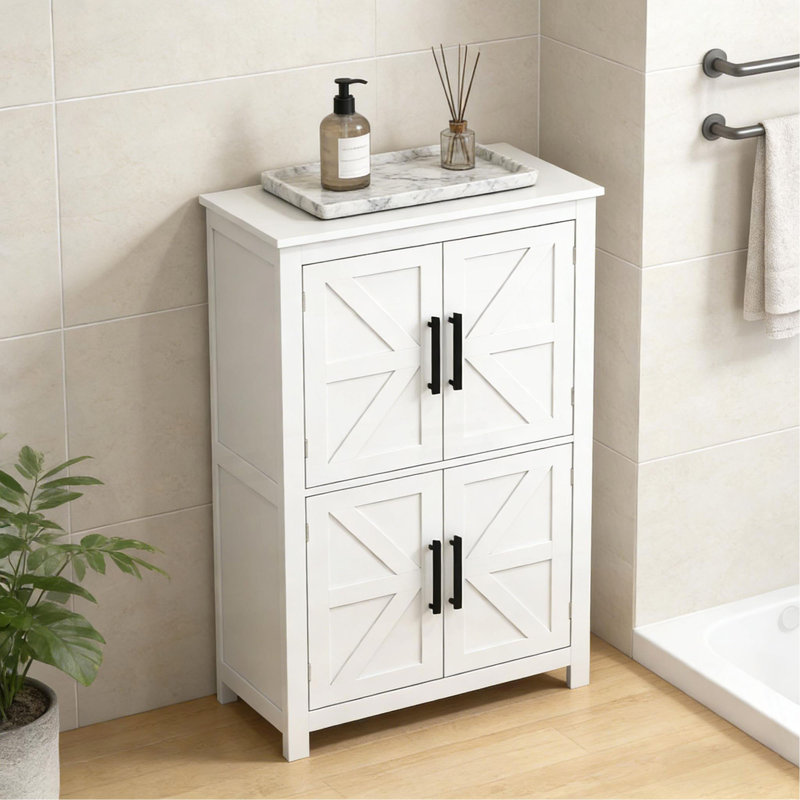 Armoire de rangement au sol, armoire de cuisine, armoire de rangement autoportante, Blanc