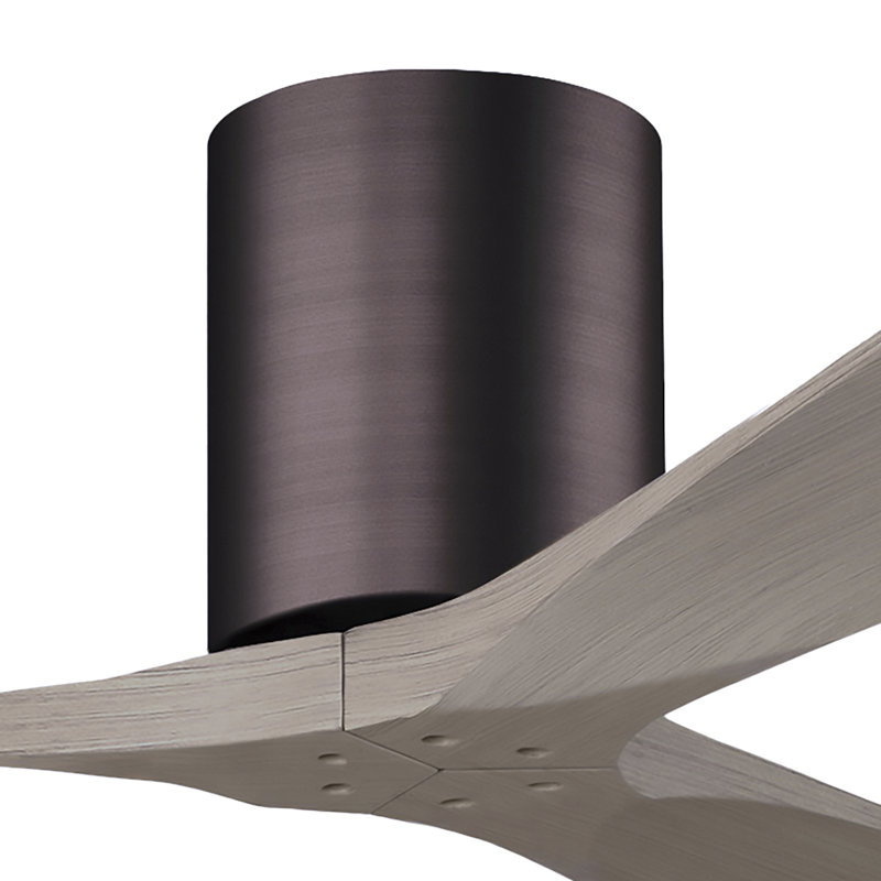 Ventilateur de plafond à 3 pales Olivier, Bronze brossé, Ton bois de frêne gris, 52"