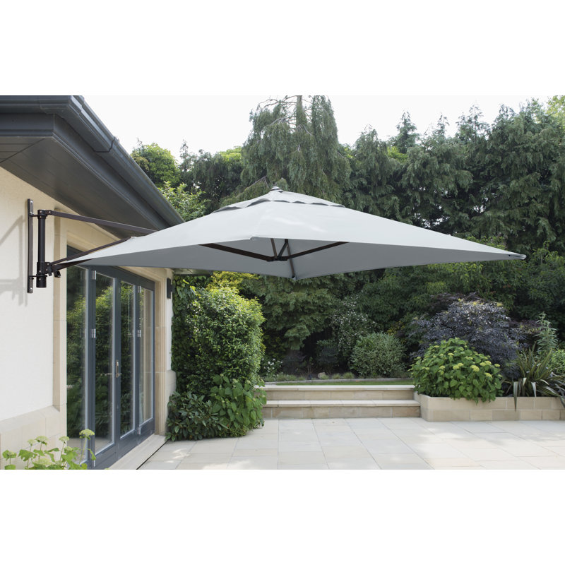 Brett 200cm Wall Mount Parasol, Mouse Grey