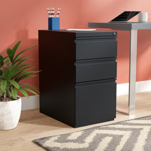 (damage pictured ) Aviral 3-Drawer Vertical Filing Cabinet