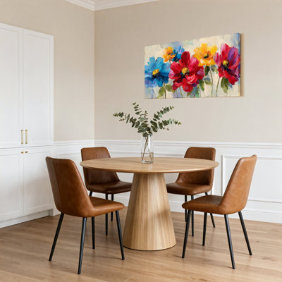 Tableau abstrait floral sur toile tendue, idéal pour décorer un salon, une chambre ou un bureau.