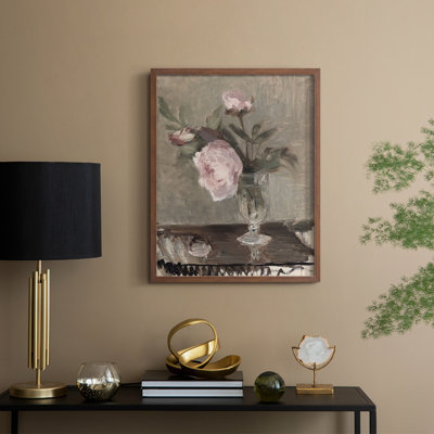 Reproduction florale rétro Lxxxvii encadrée - bois massif