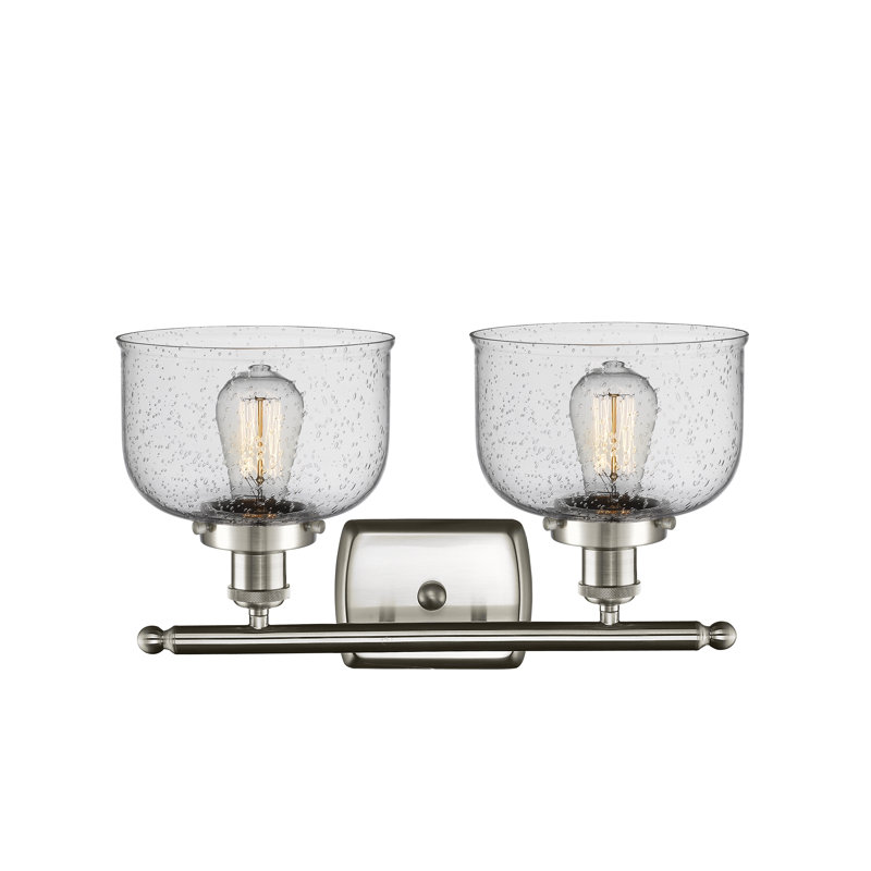 Ballston Urban Bell 8" - 2 Light 18" Bath Vanity Light, Matte Black, Matte White, Incandescent 