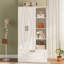Armoire en bois avec 4 tablettes de rangement ouvertes, armoire de rangement utilitaire de 70,87 po