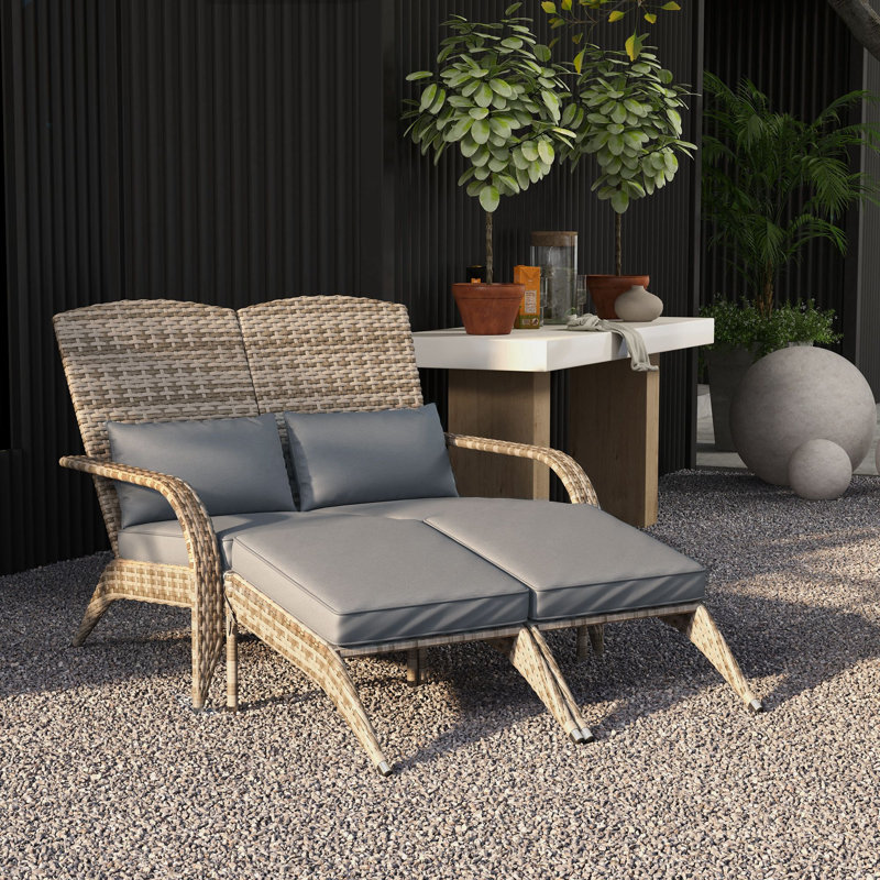 Chaise Adirondack Pershore, Naturel / gris clair