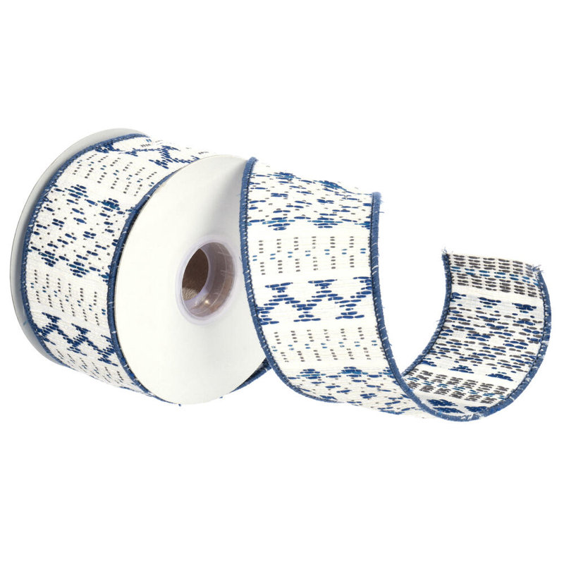 Vickerman 2.5" Blue Jacquard Ribbon.
