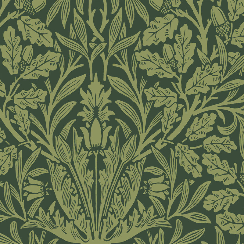 Papier peint Grody Acorn Sage, Vert foncé