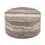 Table basse ronde de 23,6 po, panneau de fibres à densité moyenne cylindrique avec motif de pierre grotte, gris neutre