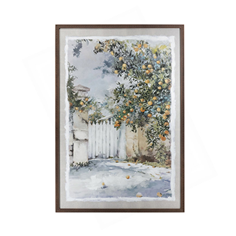 31,5 x 47,2 po, art mural en toile de cour peint à la main avec cadre en bois de pin texturé