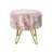 Markie Everly Quinn Round Faux Fur Ottoman-1088685145
