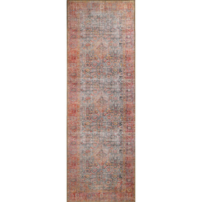 Huda Polyester Indoor Area Rug With Cotton Canvas Backing