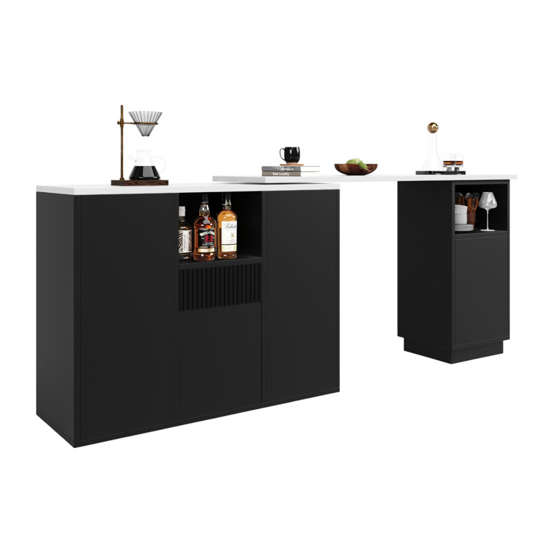 198.5cm Bar Cabinet, Black