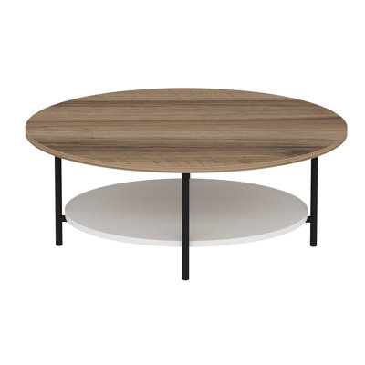 Table basse moderne scandinave, chêne et blanc, 35,4 x 14,2 x 23,6 pouces | 100% panneau de particules enduit de mélamine, épaisseur: 0,7 pouce | Design élégant pour le salon, meuble durable et élégant